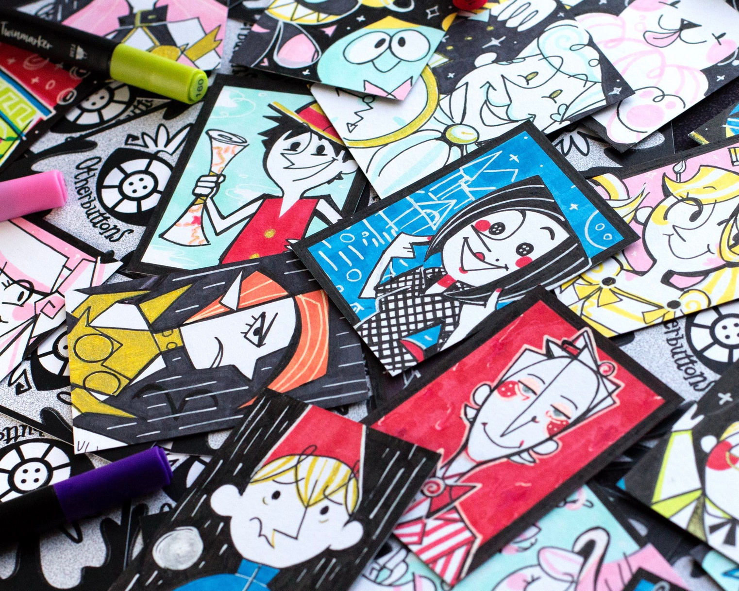 Various Personal Sketchcards - One-of-a-Kind traditionally drawn. Each is the standard trading card size, and comes with its own custom backing. Various Personal Sketchcards - One-of-a-Kind traditionally drawn. Each is the standard trading card size, and comes with its own custom backing.